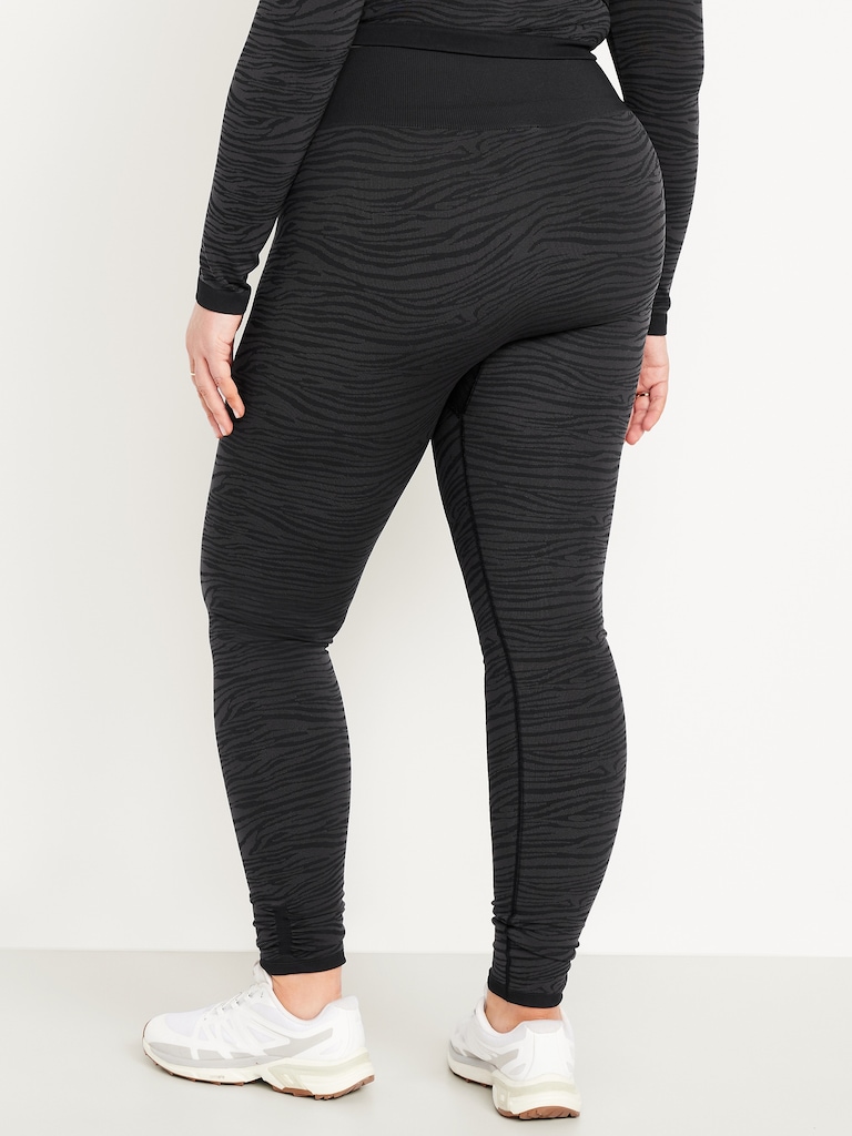 High-Waisted Seamless Jacquard Leggings