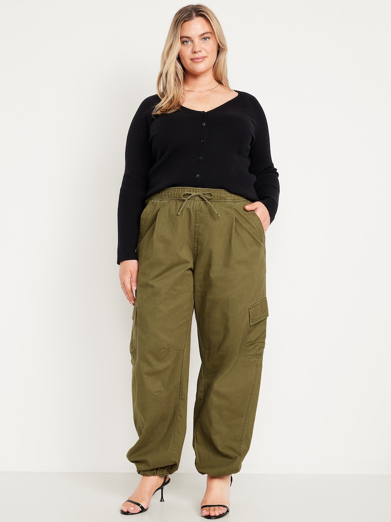 Pantalon coupe baril à taille élastique