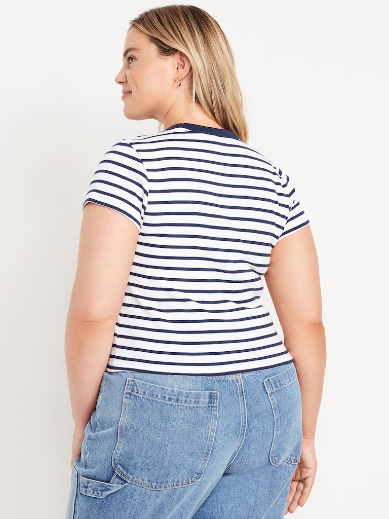 Snug Crew-Neck Ribbed T-Shirt