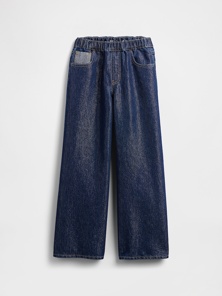 Kids Low Rise Baggy Metallic Jeans