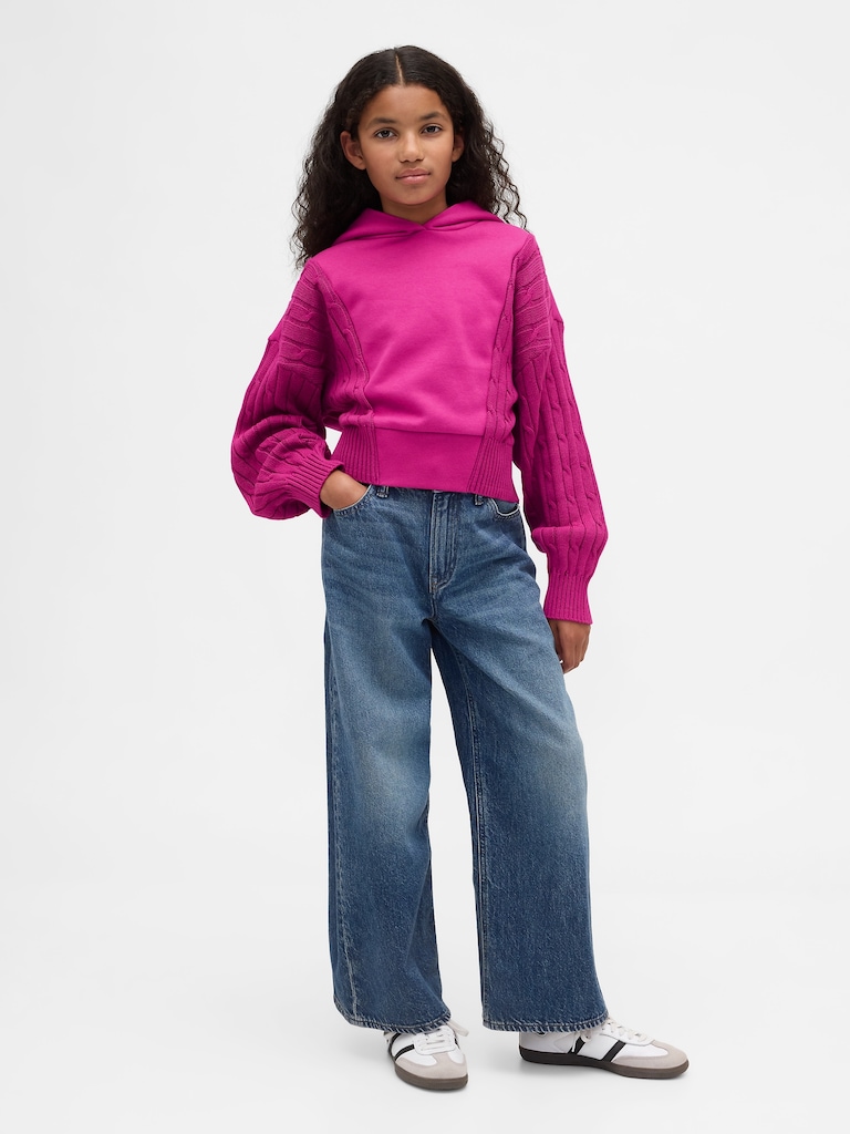 Kids VintageSoft Mixed Media Hoodie