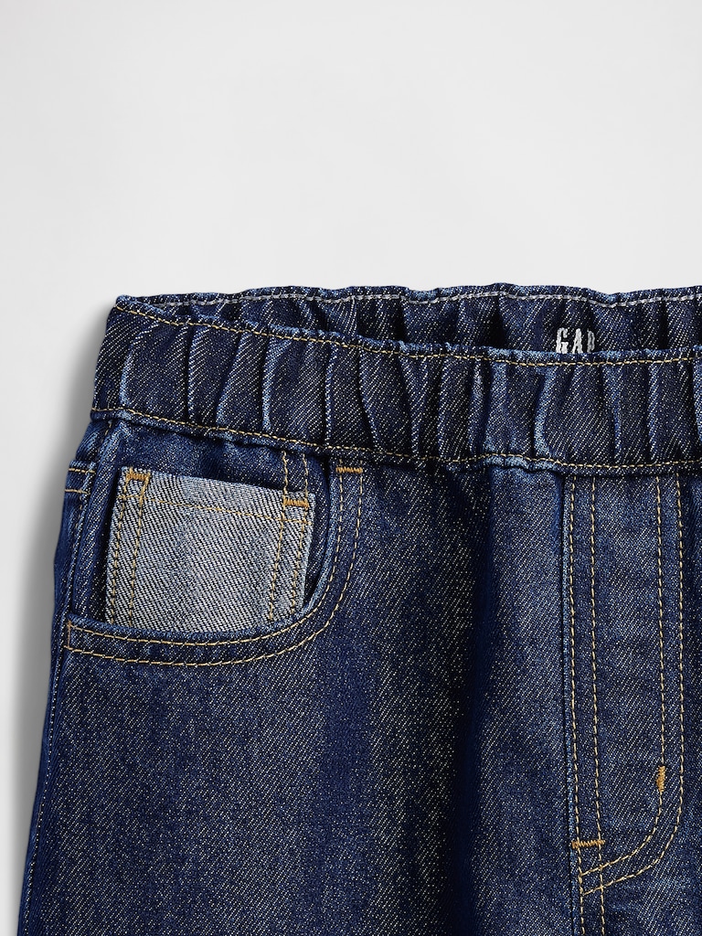 Kids Low Rise Baggy Metallic Jeans