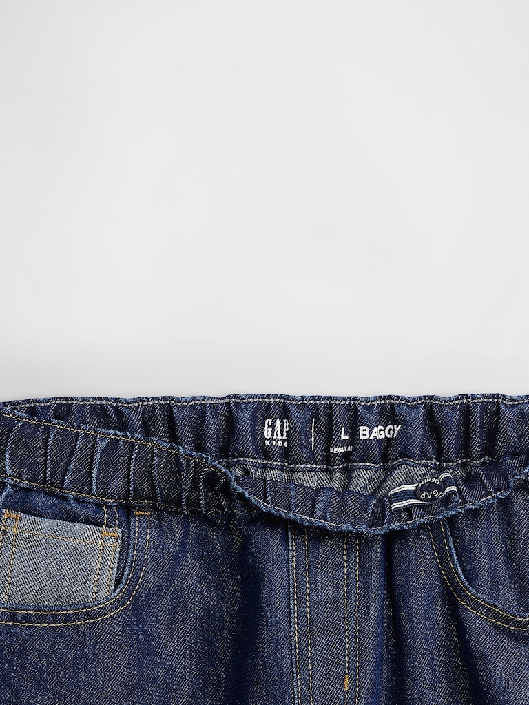 Kids Low Rise Baggy Metallic Jeans