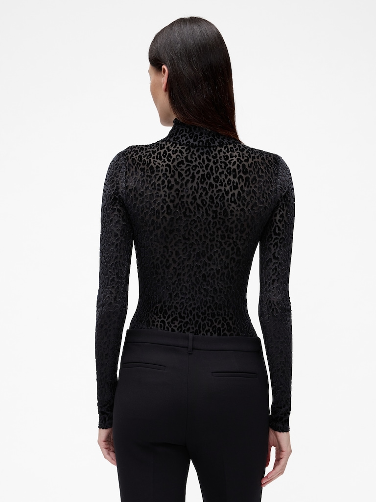 GapStudio Burnout Velvet Leopard Bodysuit