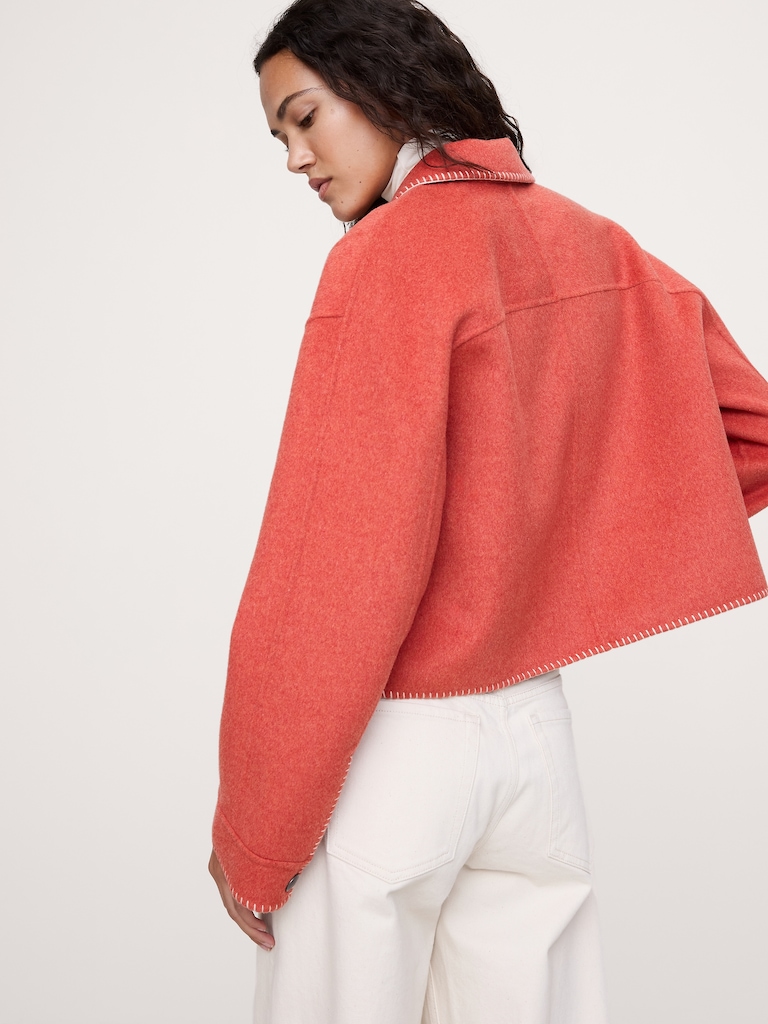 Double-Faced Short Jacket with Blanket Stitch