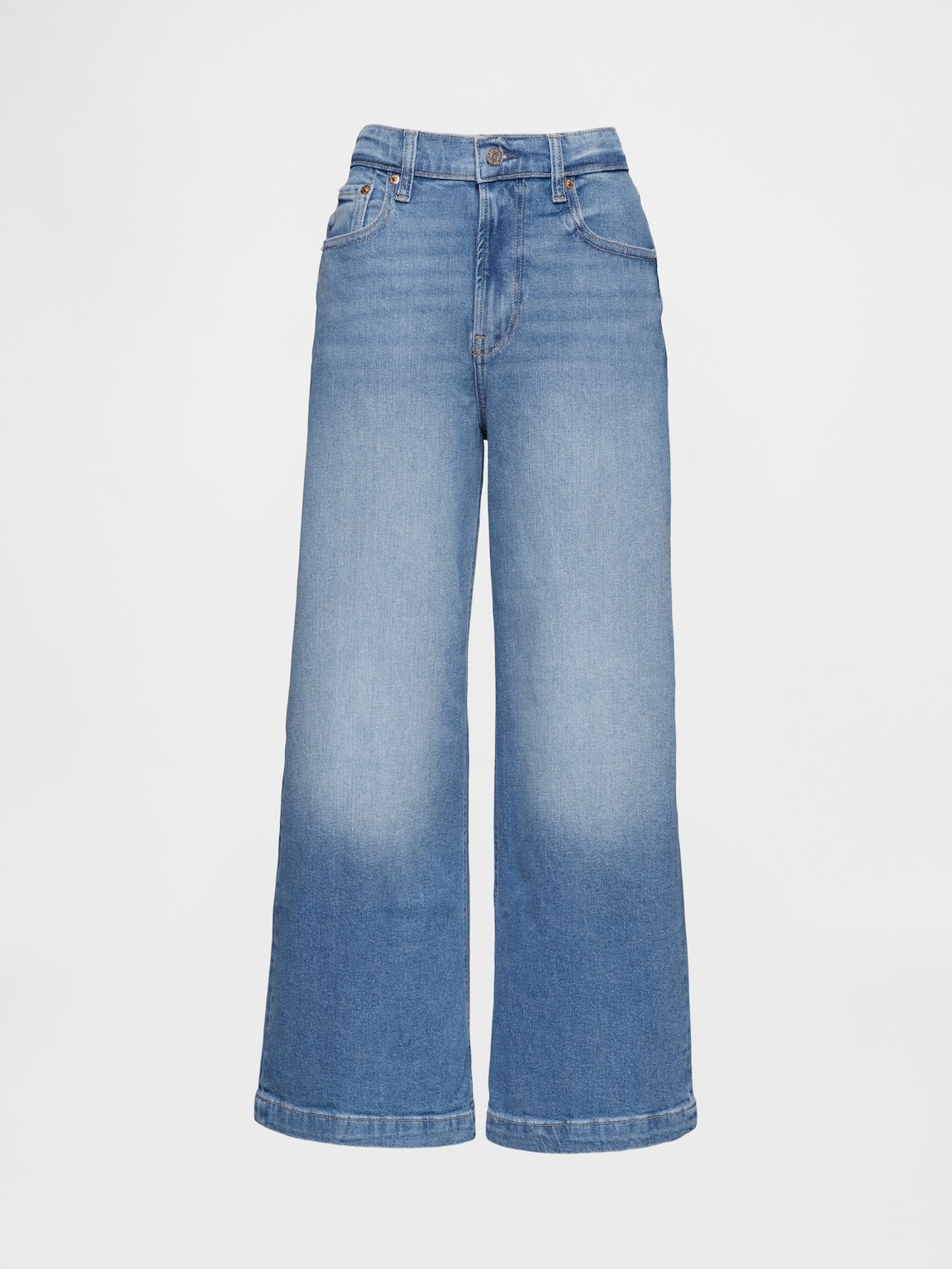 High Stride Wide-Leg Ankle Jeans