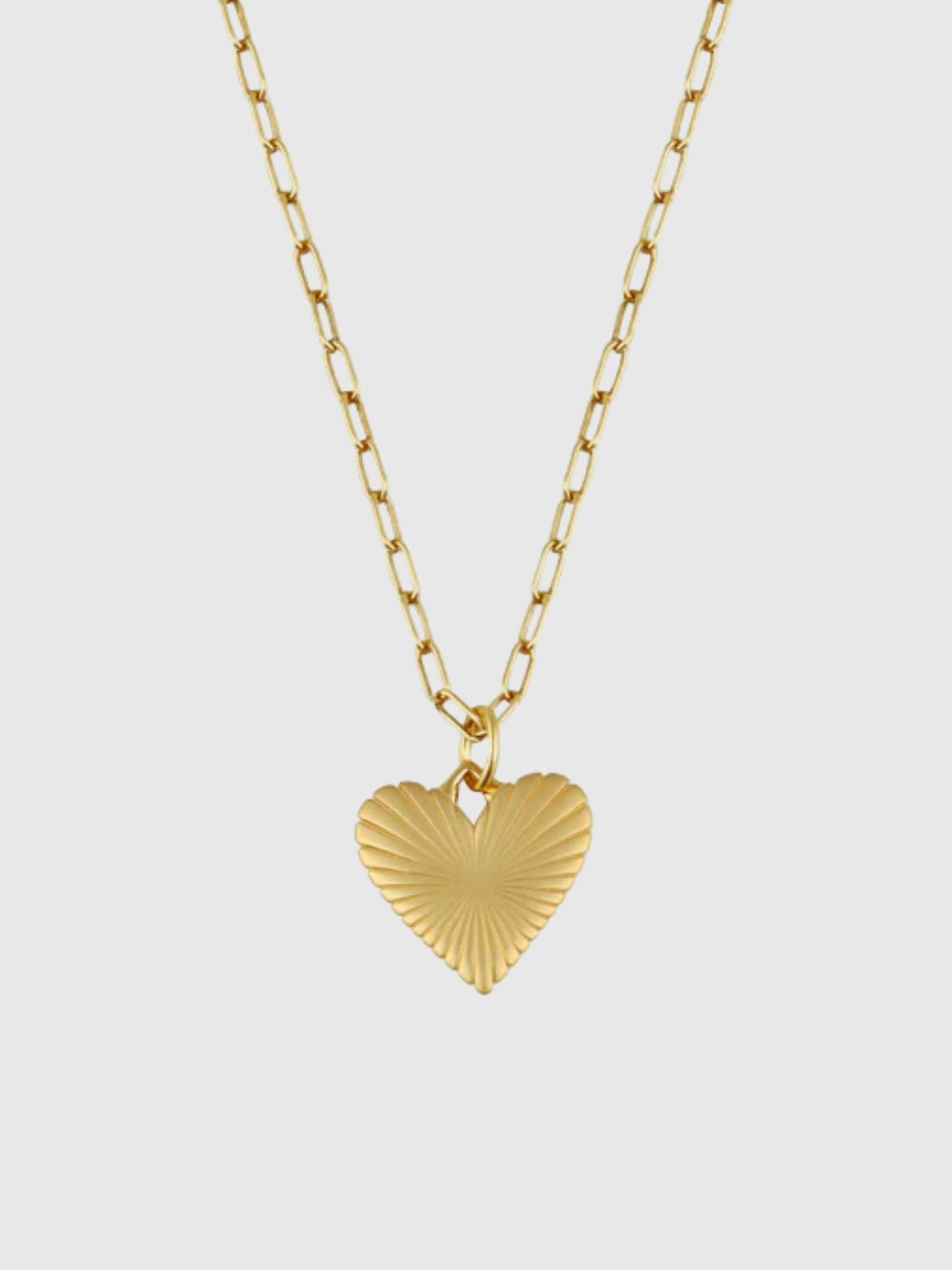 HART Small Ribbed Heart of Gold Necklace