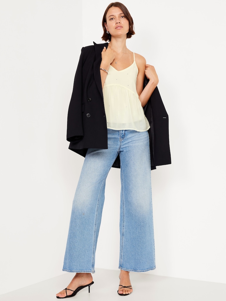 Embellished Cami Peplum Top