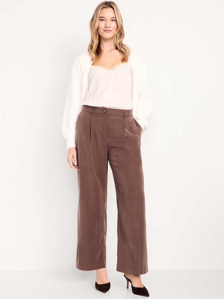 Extra High-Waisted Drapey Trouser Super Wide-Leg Pants
