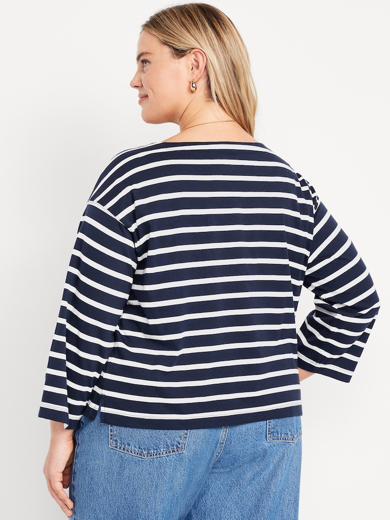 Long-Sleeve Mariner Loose T-Shirt