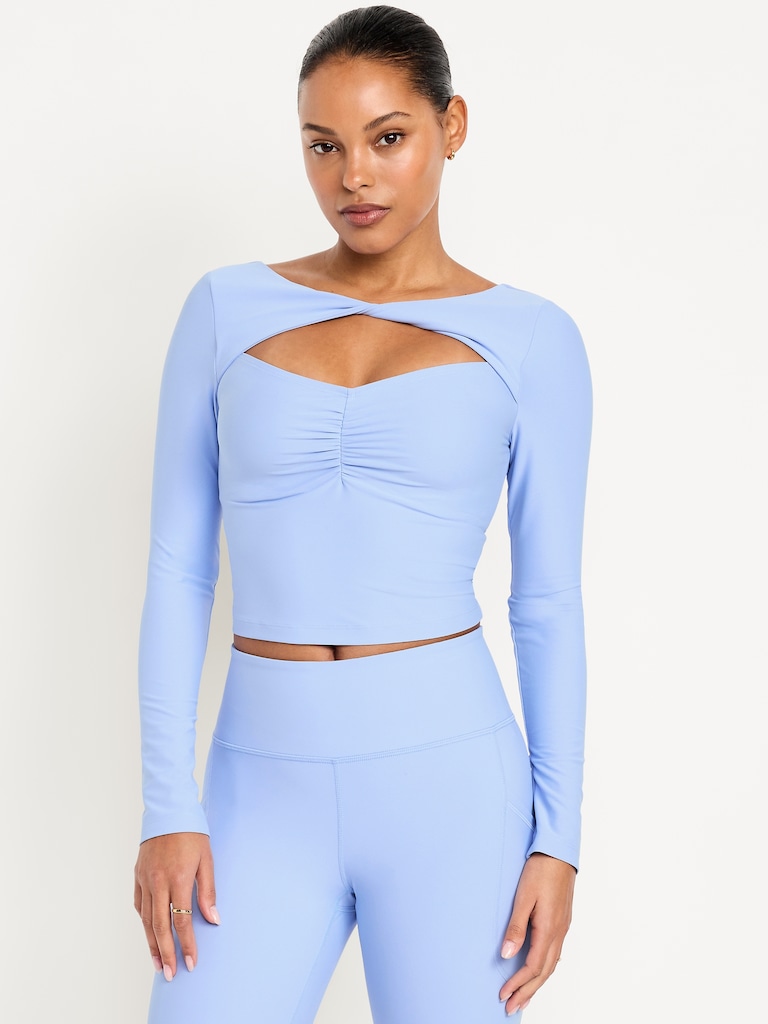 PowerSoft Long-Sleeve Cut-Out Top
