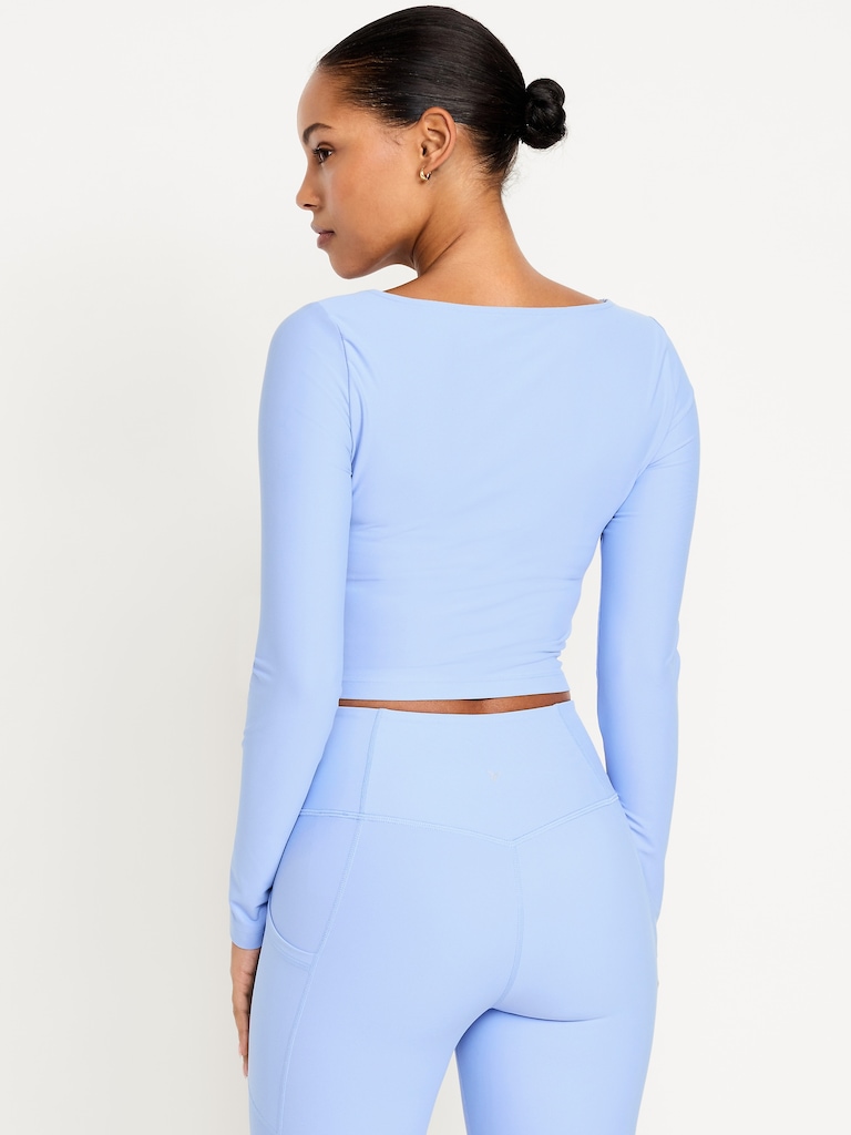 PowerSoft Long-Sleeve Cut-Out Top