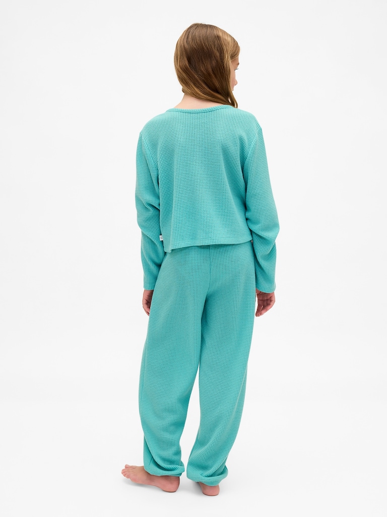 Kids Recycled Waffle PJ Set