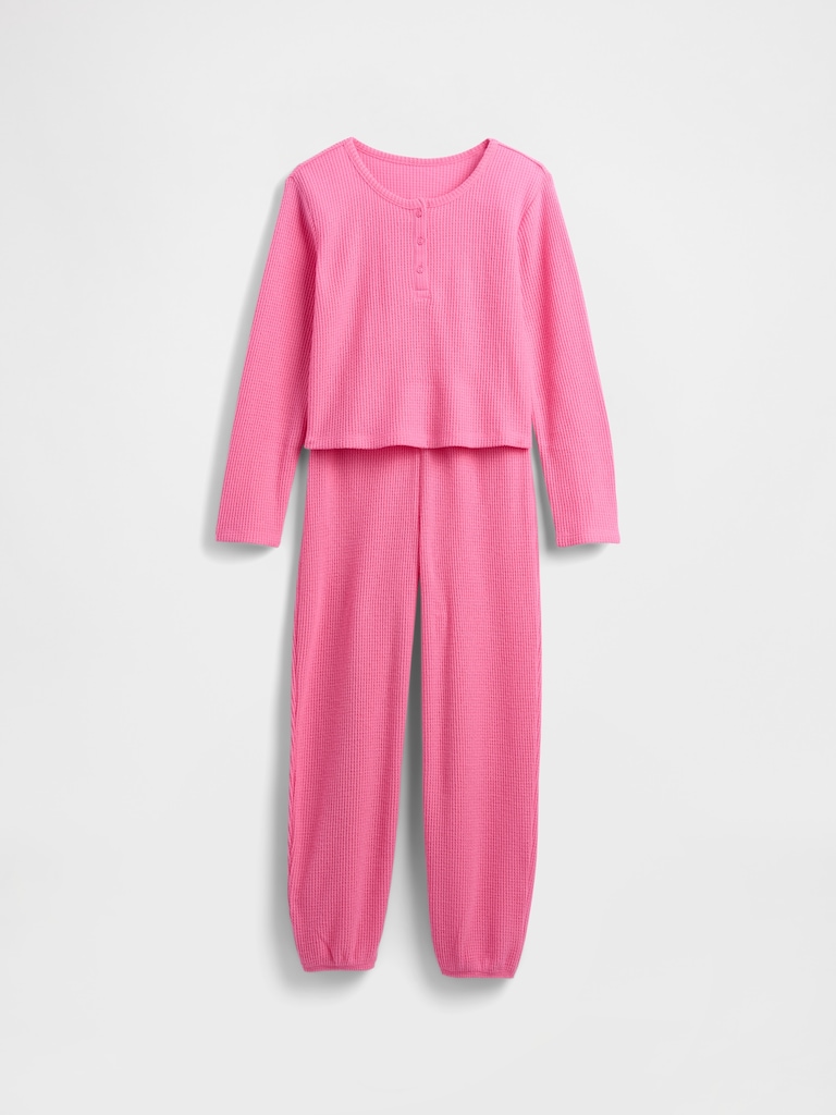 Kids Recycled Waffle PJ Set