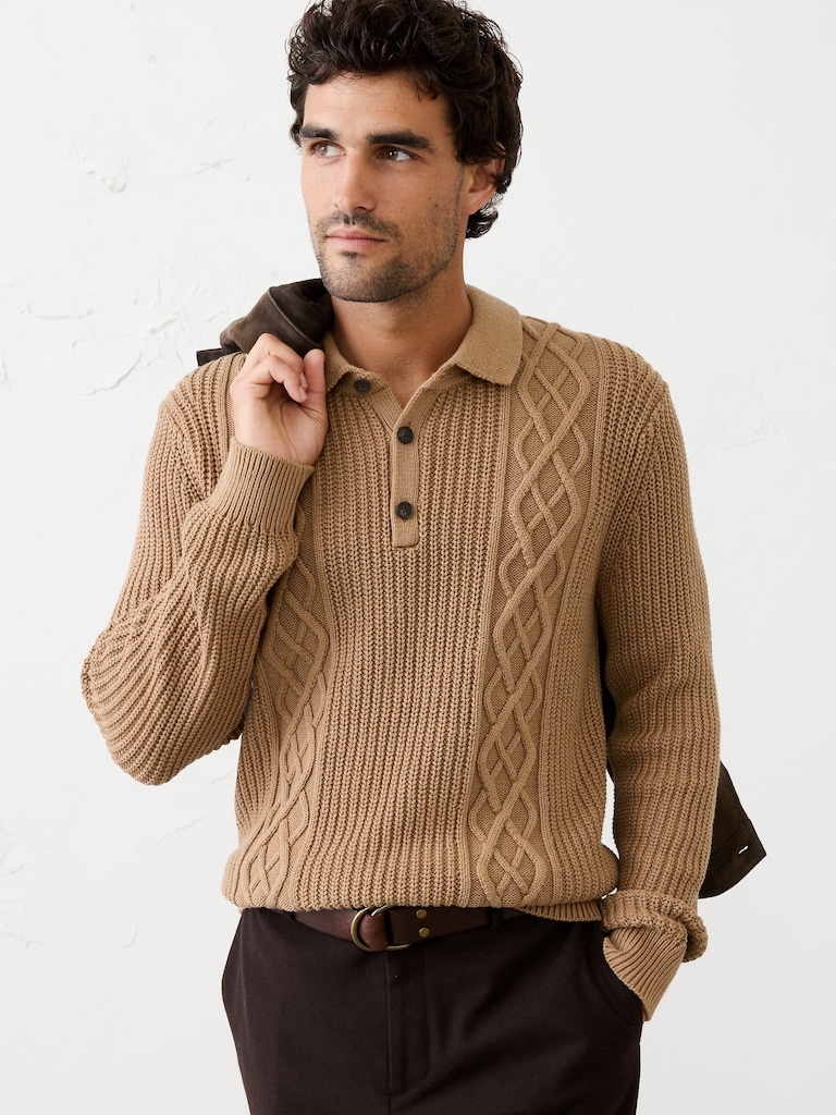 Cable Sweater Polo