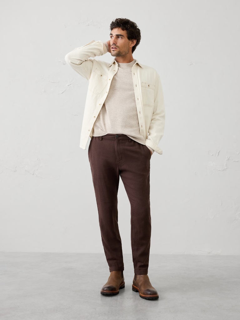 Athletic-Fit Linen-Blend Pant
