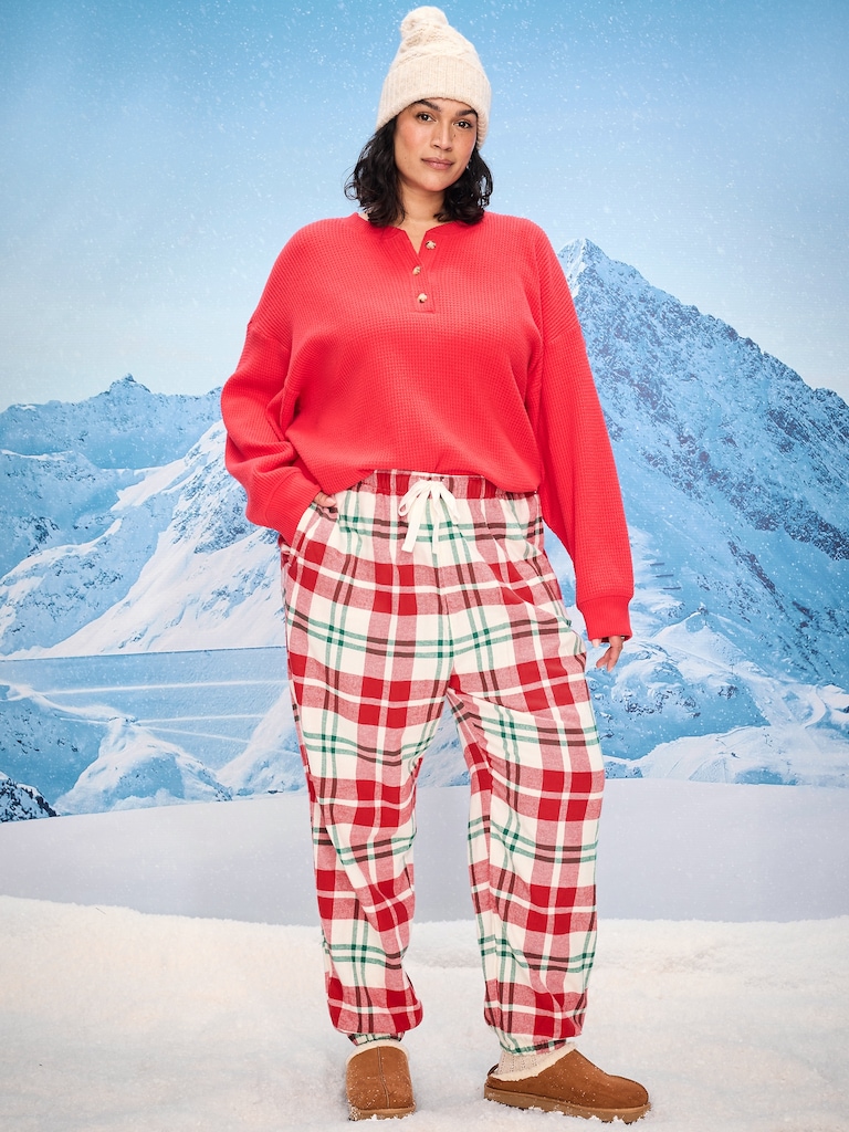 Plaid Flannel Pajama Joggers for Women