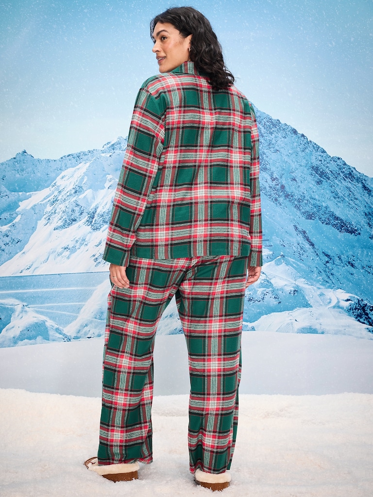 Plaid Flannel Pajama Pant Set for Women