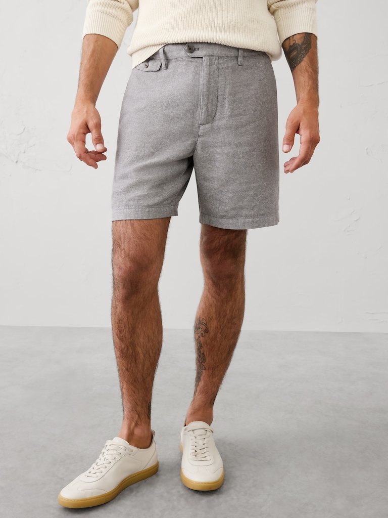 Slim-Fit 7" Linen-Blend Short