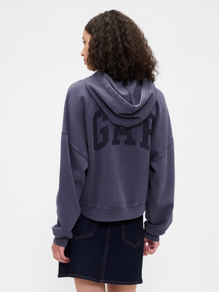Relaxed Gap Mini-Logo Cropped Hoodie