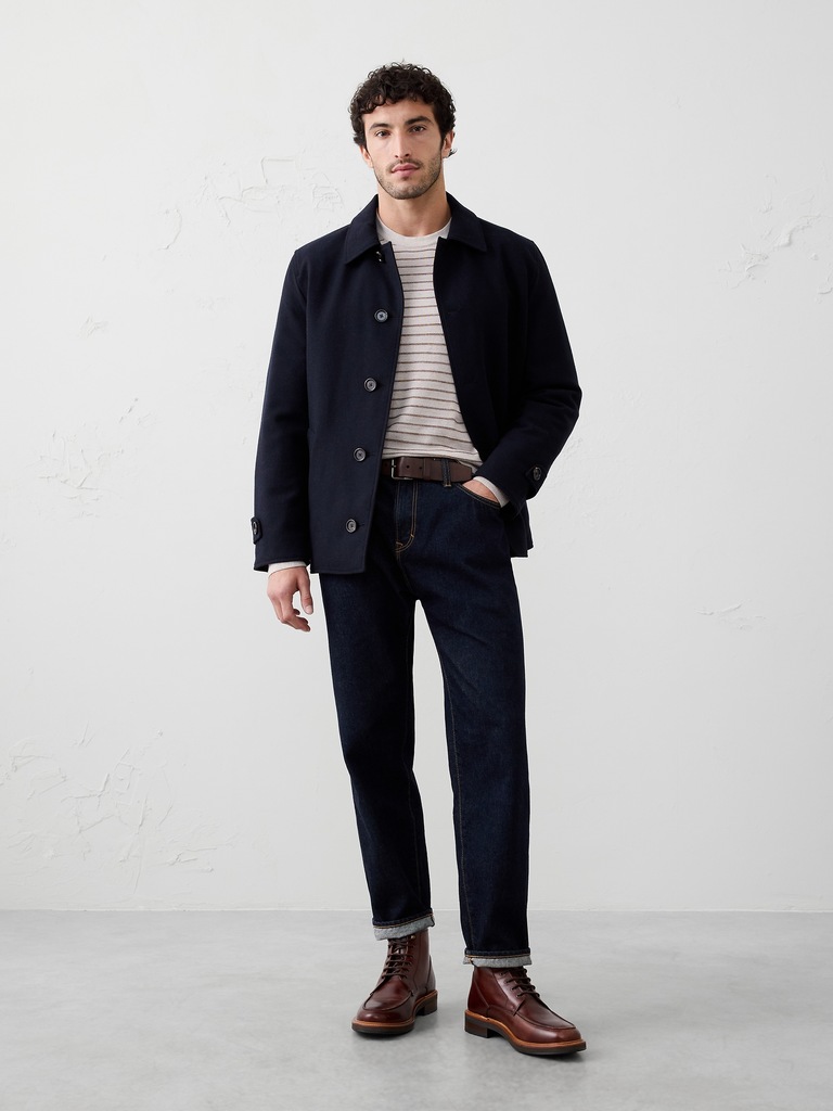 Merino Wool Textured Striped Sweater