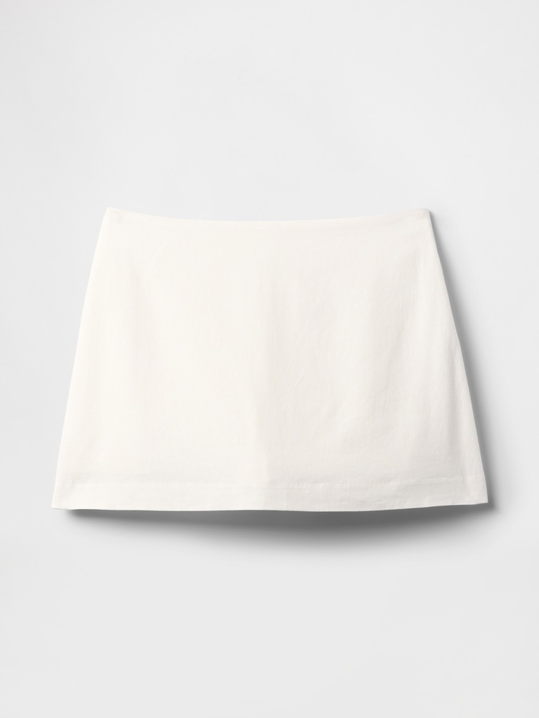 Linen-Blend Mini Skort
