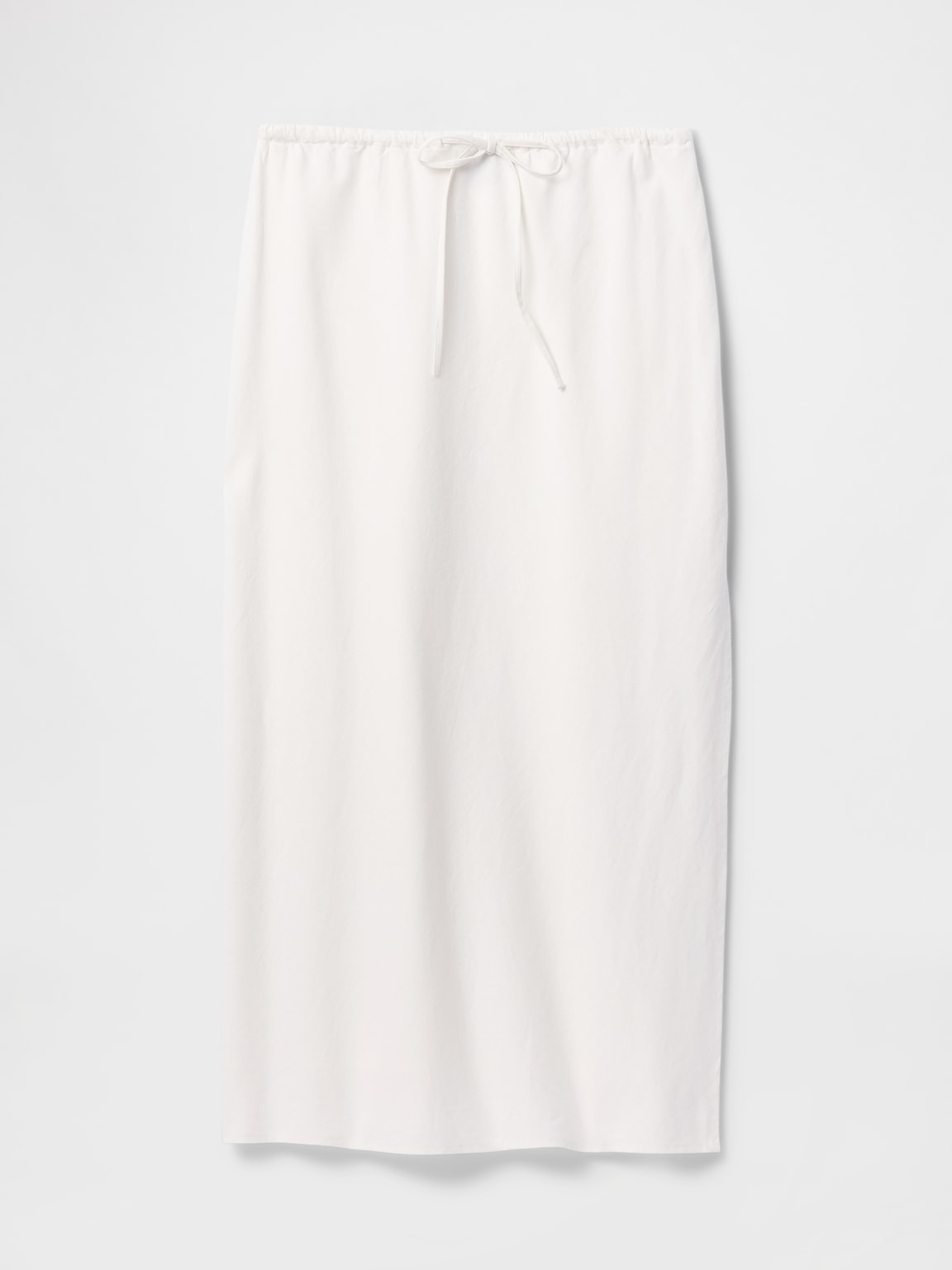 Linen-Blend Midi Skirt