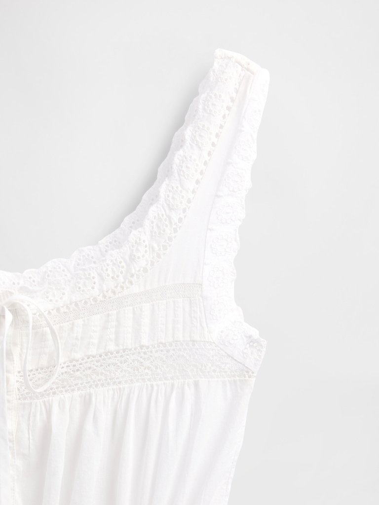 Lace-Trim Peplum Top