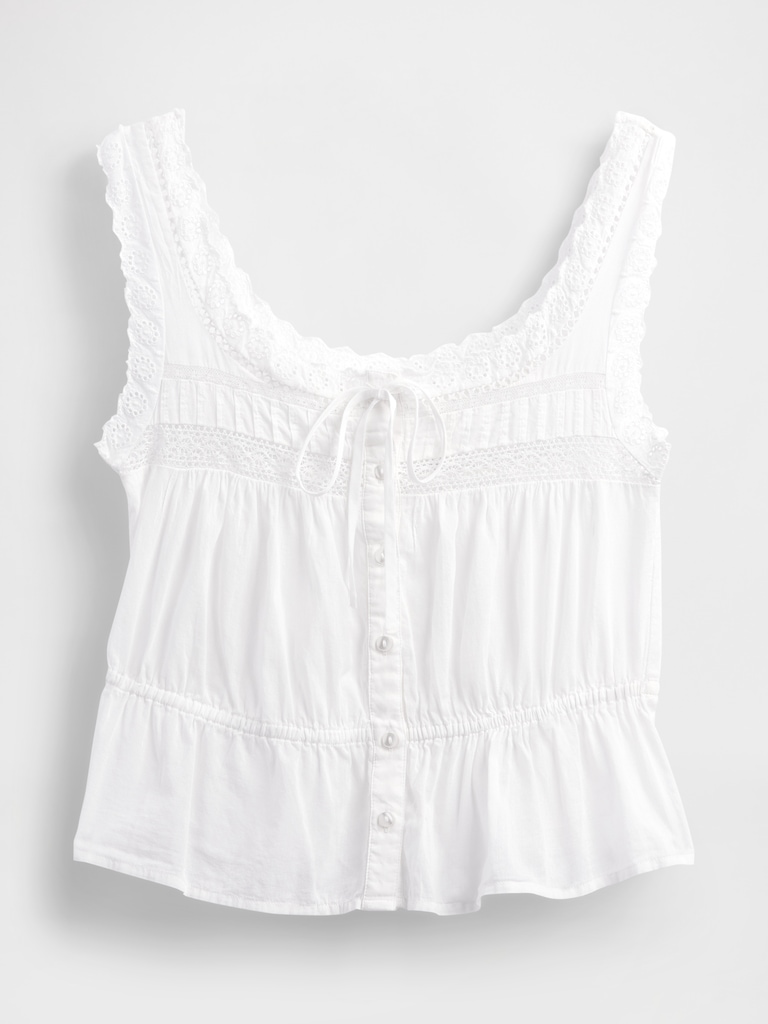 Lace-Trim Peplum Top