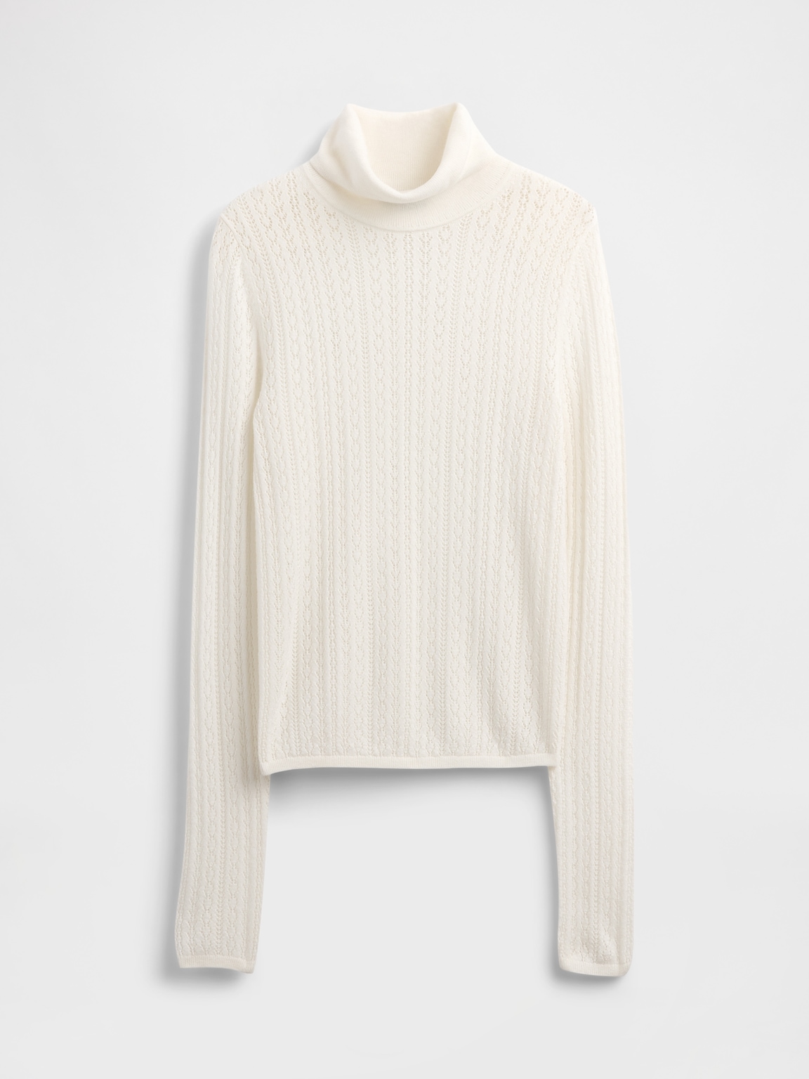 Pointelle Turtleneck Sweater