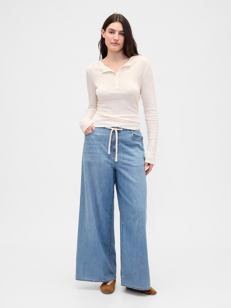 Mid Rise Pull-On SuperLight Baggy Jeans