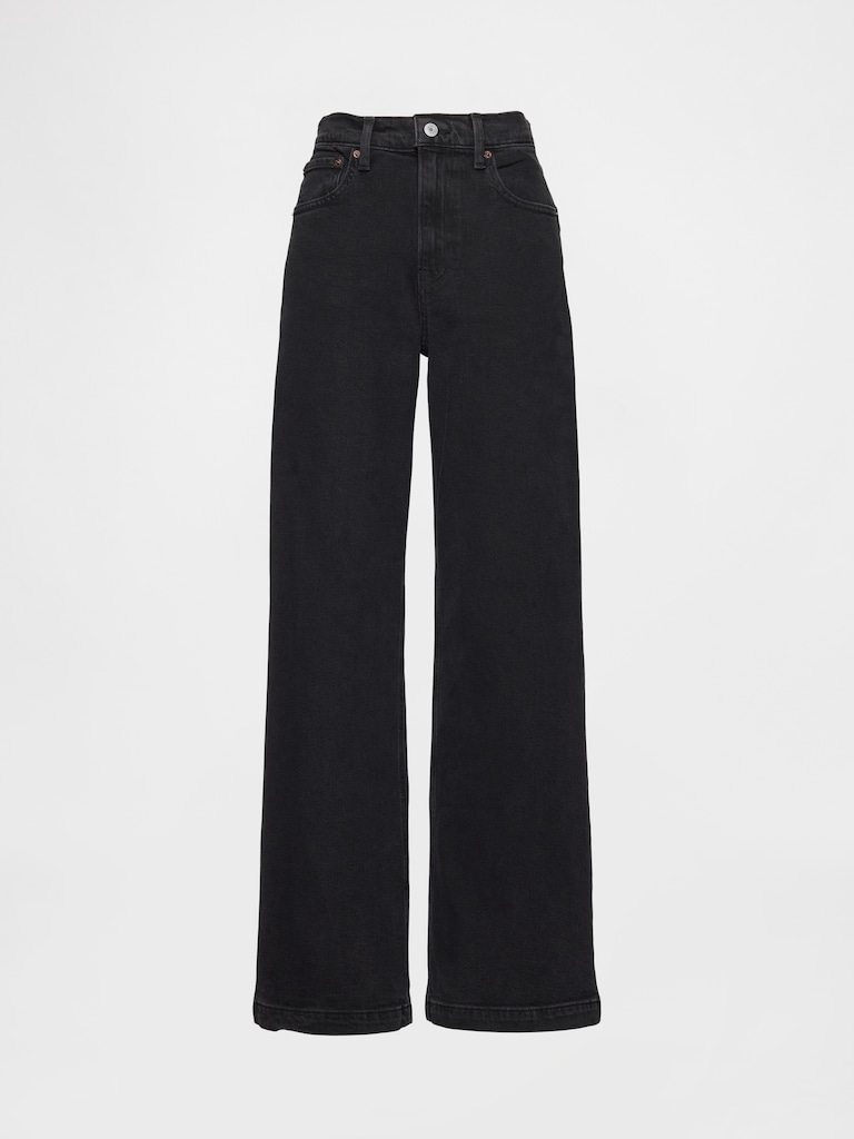 High Rise Stride Wide-Leg Jeans