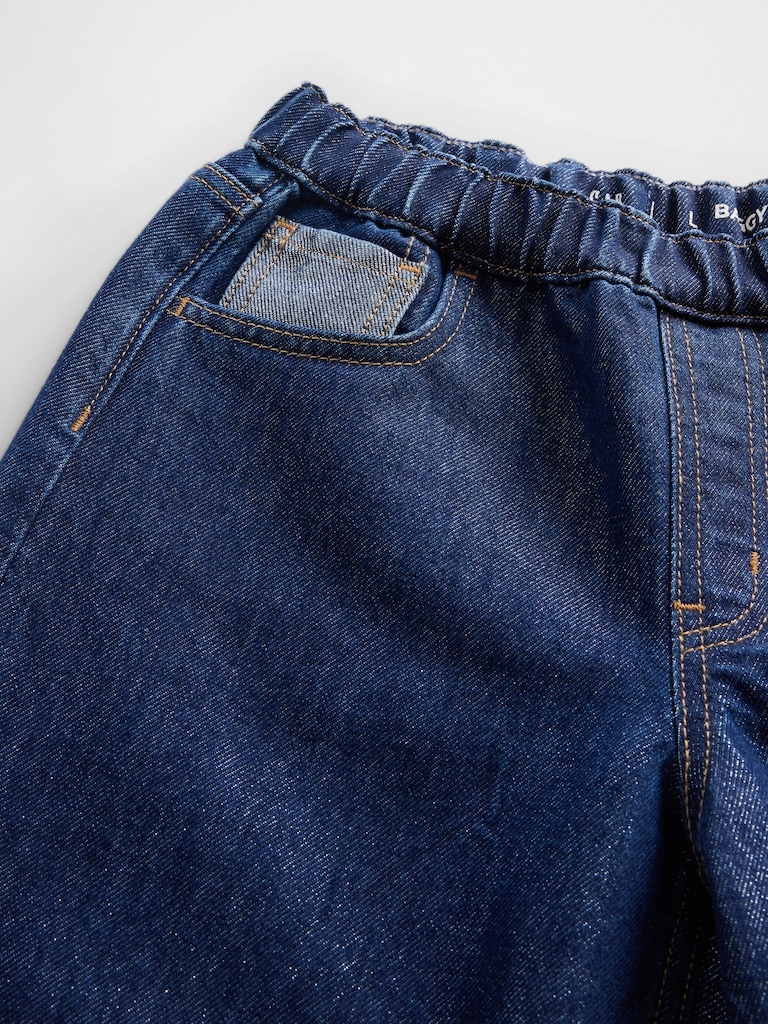 Kids Low Rise Baggy Metallic Jeans