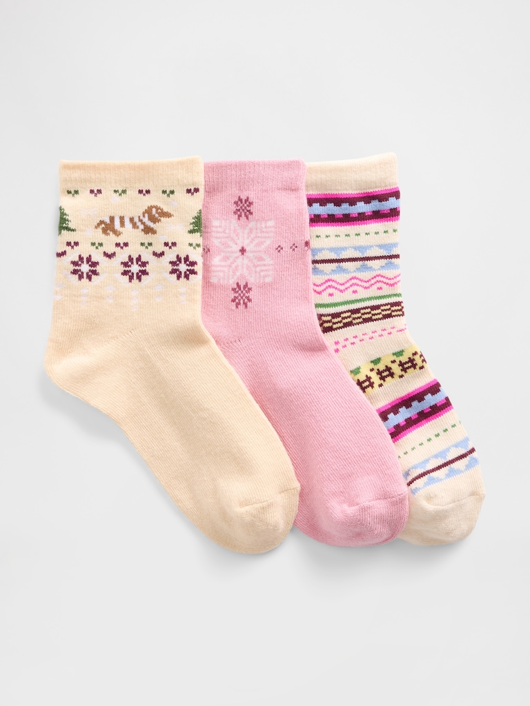 Kids Fair Isle Crew Socks
