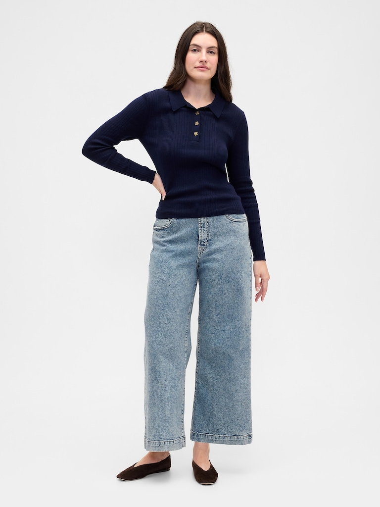 High Rise Wide-Leg Crop Jeans