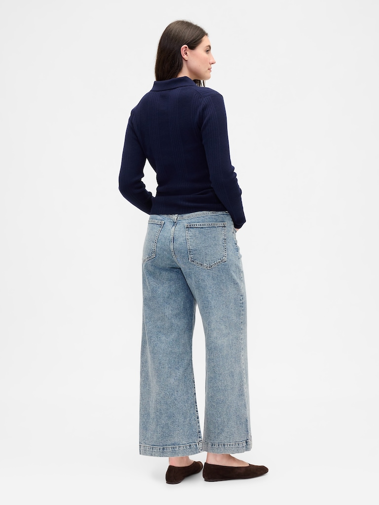 High Rise Wide-Leg Crop Jeans