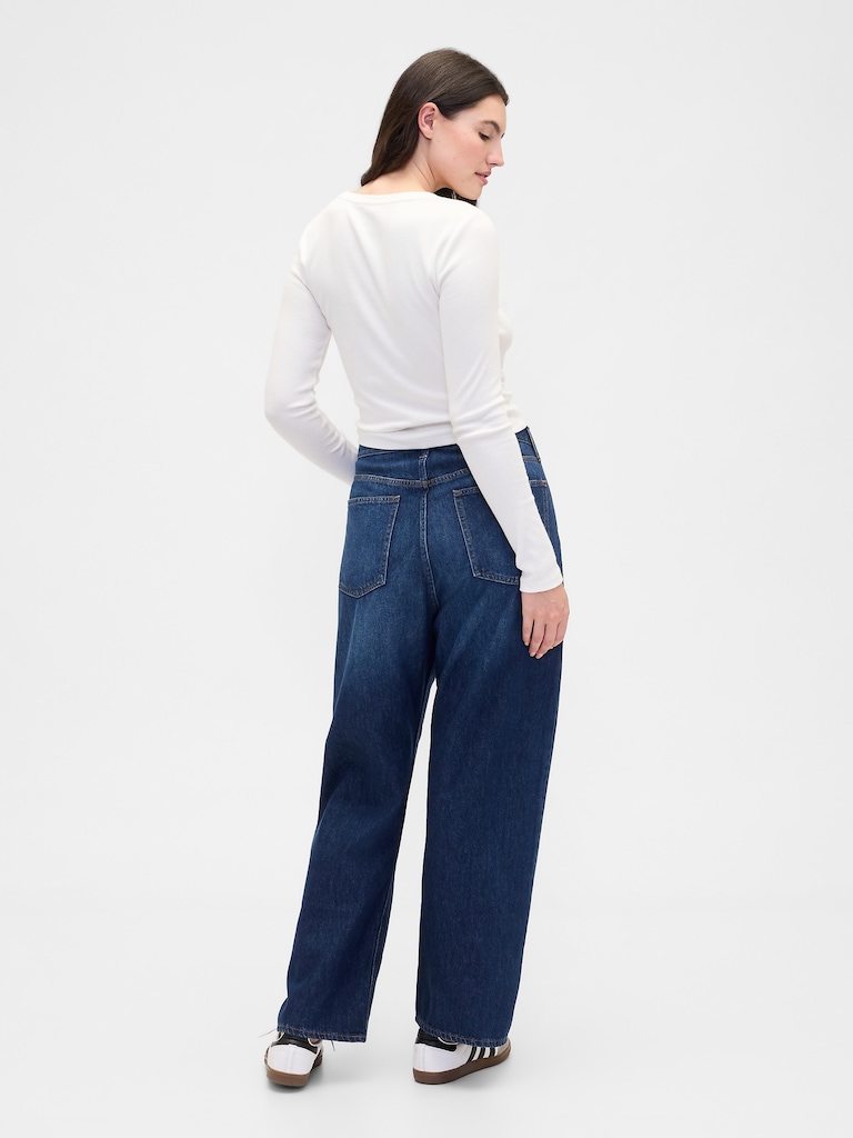 Low Slung Relaxed Straight Jeans