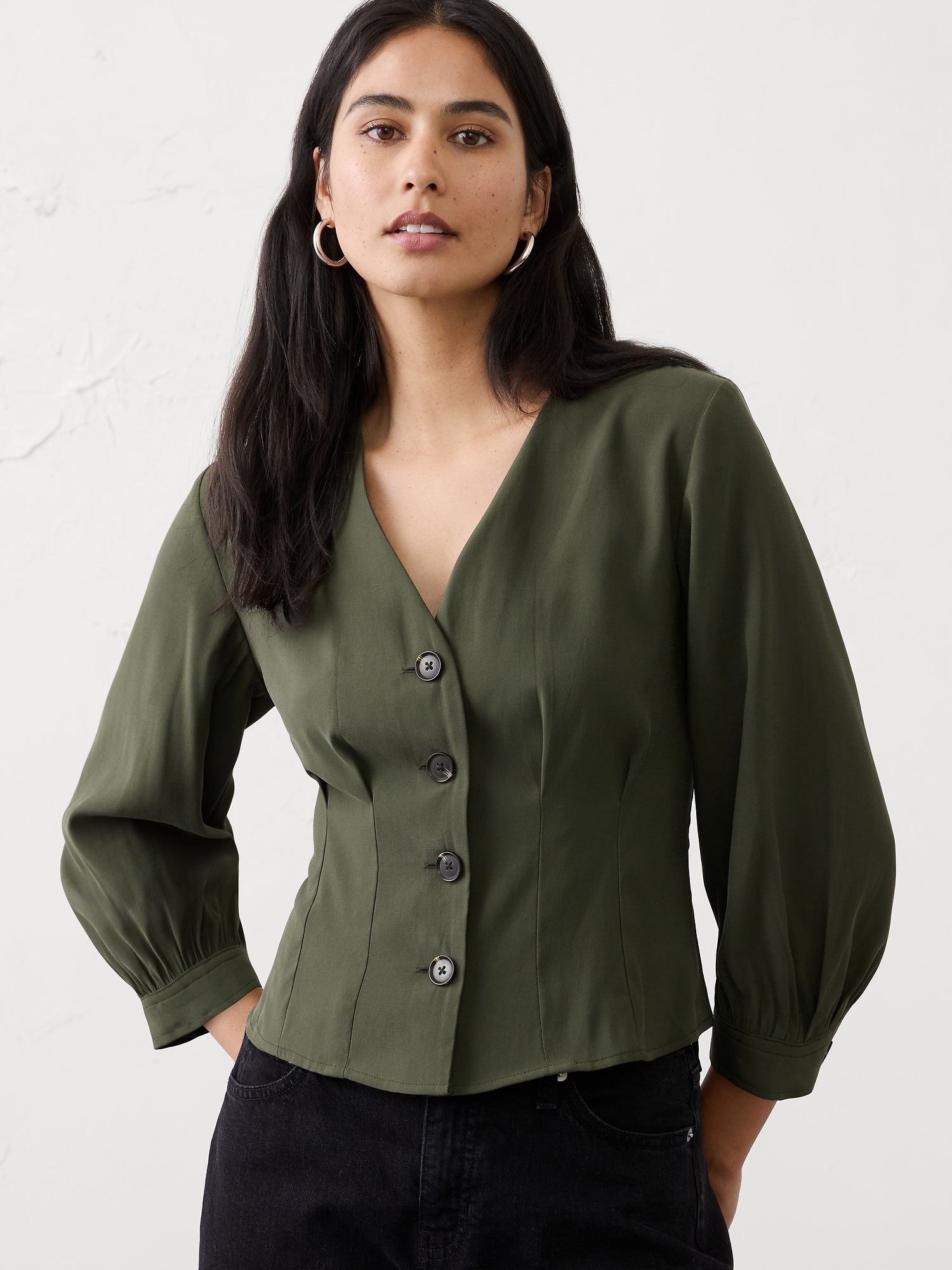Women's Green Tops & Blouses | Banana Republic Factory