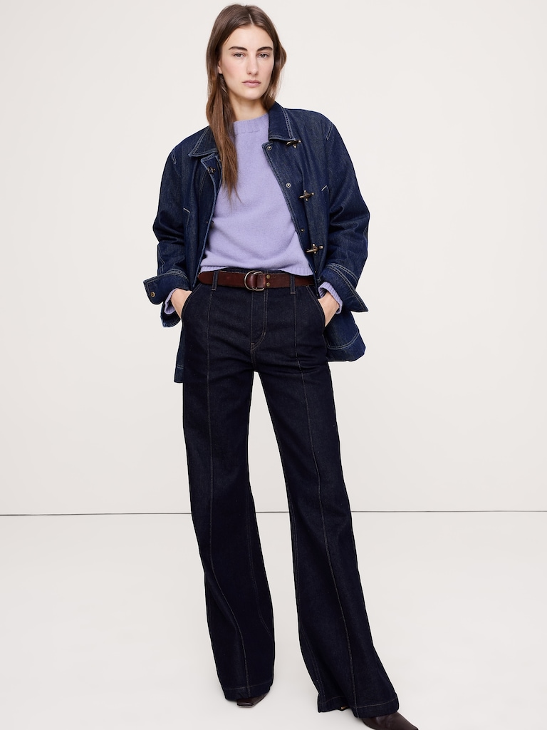 Merino-Cotton Cropped Sweater