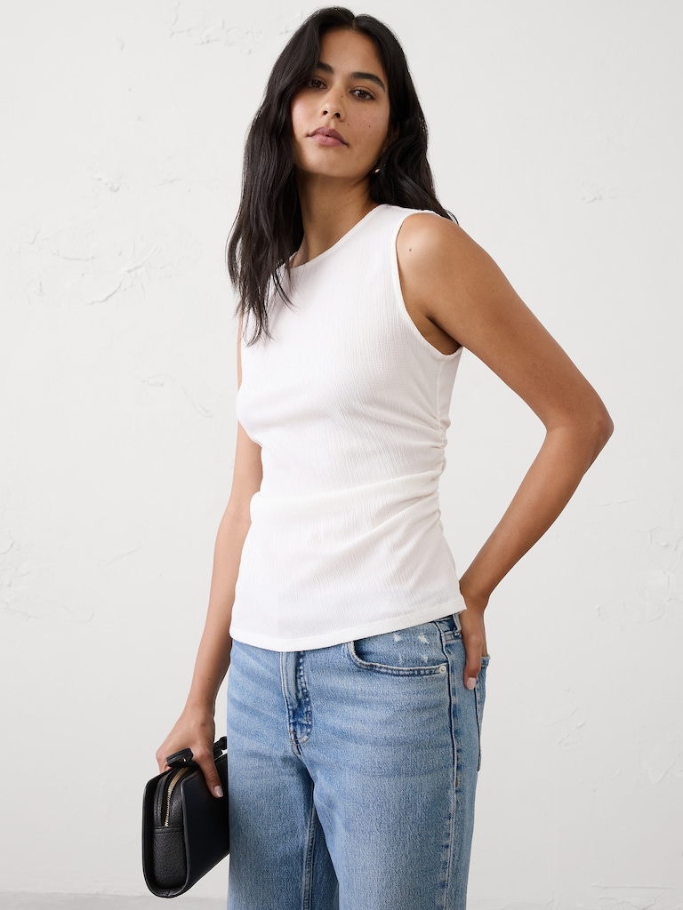 Crinkle Jacquard Top