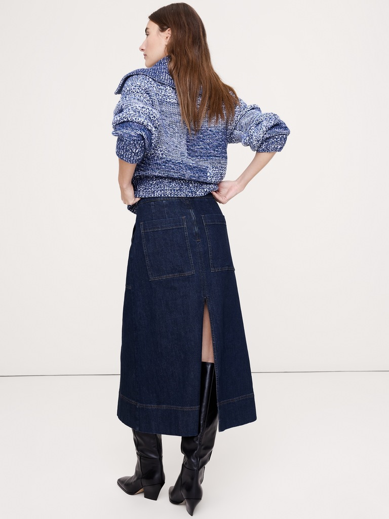 Denim Midi Skirt