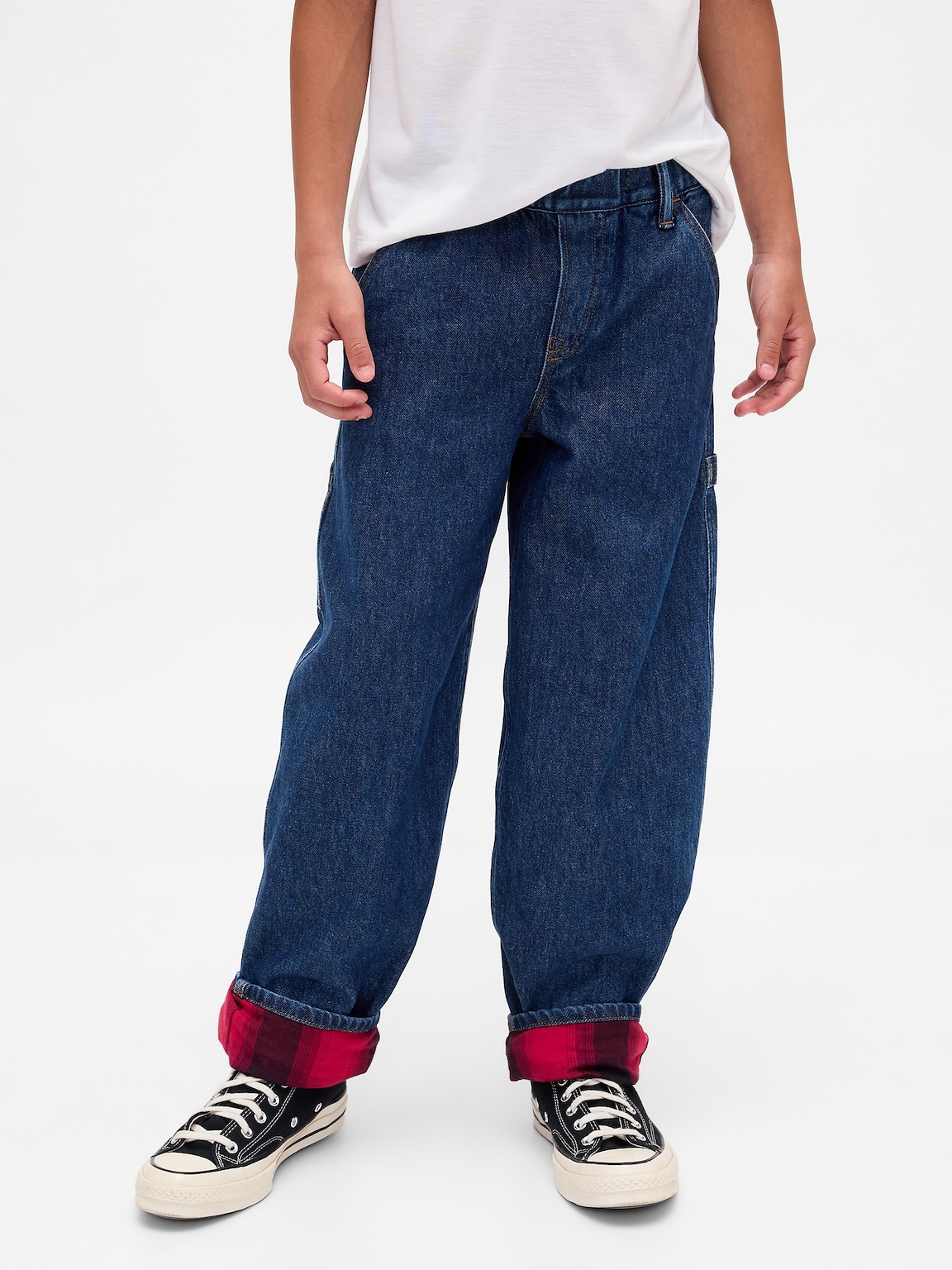 Stranger Things Kids Flannel-Lined Carpenter Baggy Jeans