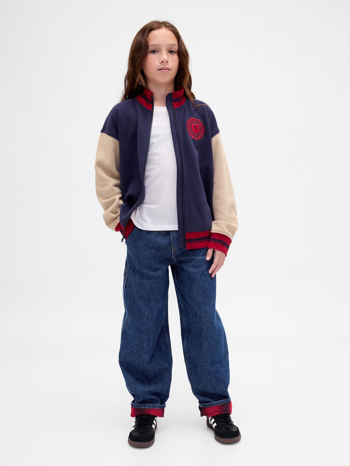 Stranger Things Kids Flannel-Lined Carpenter Baggy Jeans