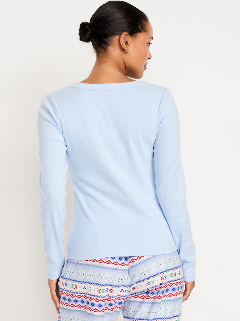 Cozy Snug Long-Sleeve V-Neck T-Shirt