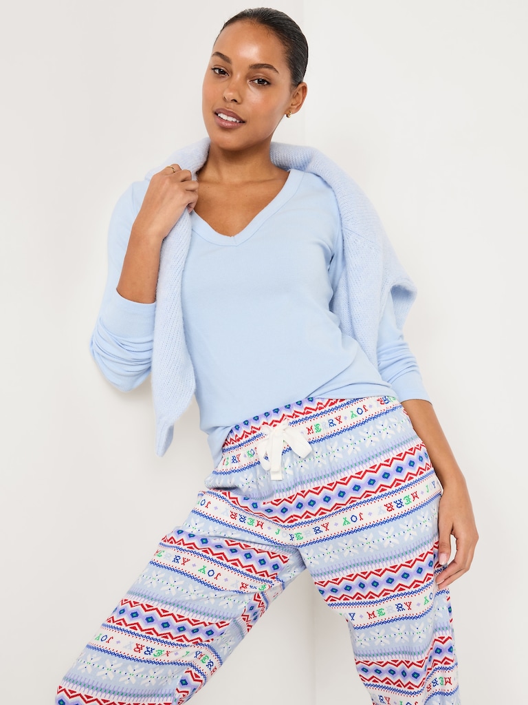 Cozy Snug Long-Sleeve V-Neck T-Shirt