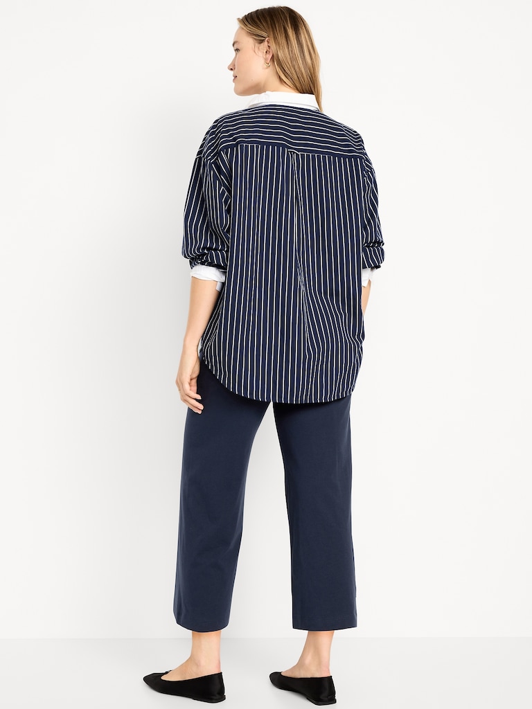 High-Waisted Fashion Wide-Leg Cropped Leggings