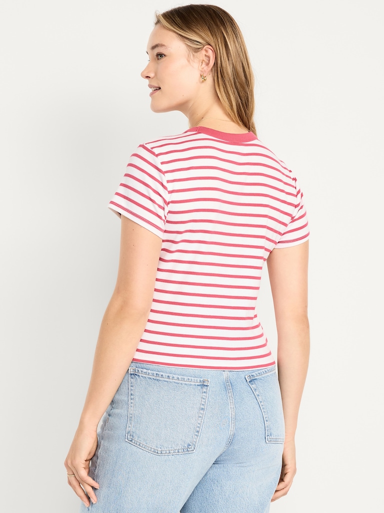 Snug Crew-Neck Ribbed T-Shirt