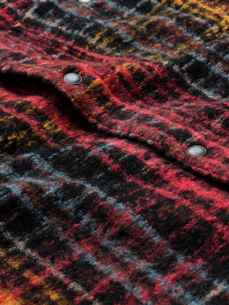 Plaid Bouclé Shirt Jacket