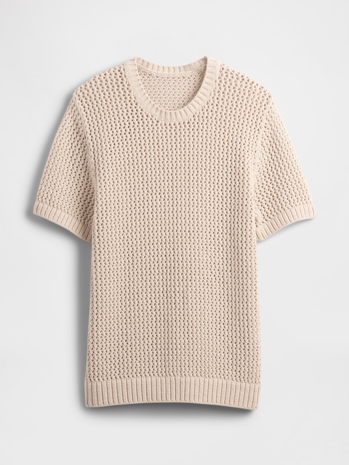 Crochet Mesh Crewneck T-Shirt