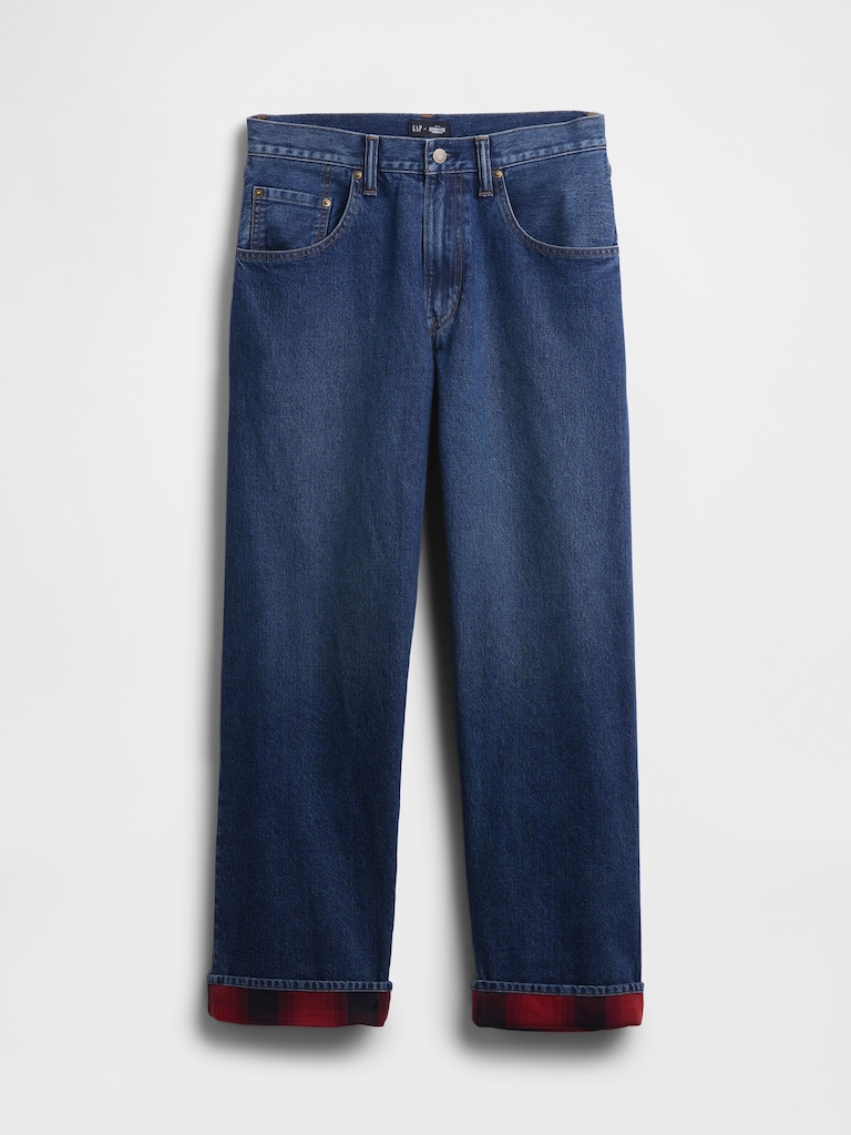 Stranger Things Adult Flannel-Lined Extra Baggy Jeans